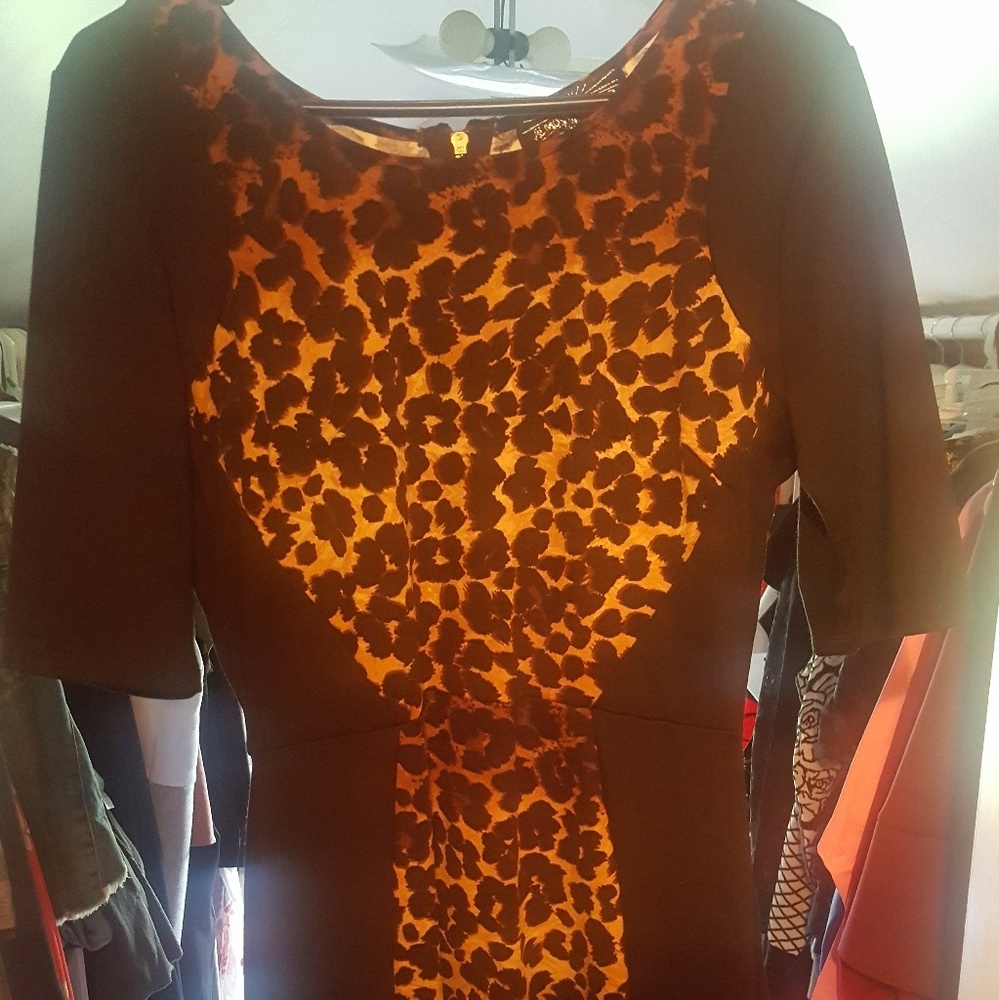 Cheetah print shift dress